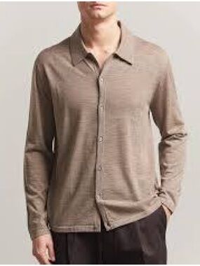 Christian Lacroix Beige Merino Wool Polo-Style Sweater